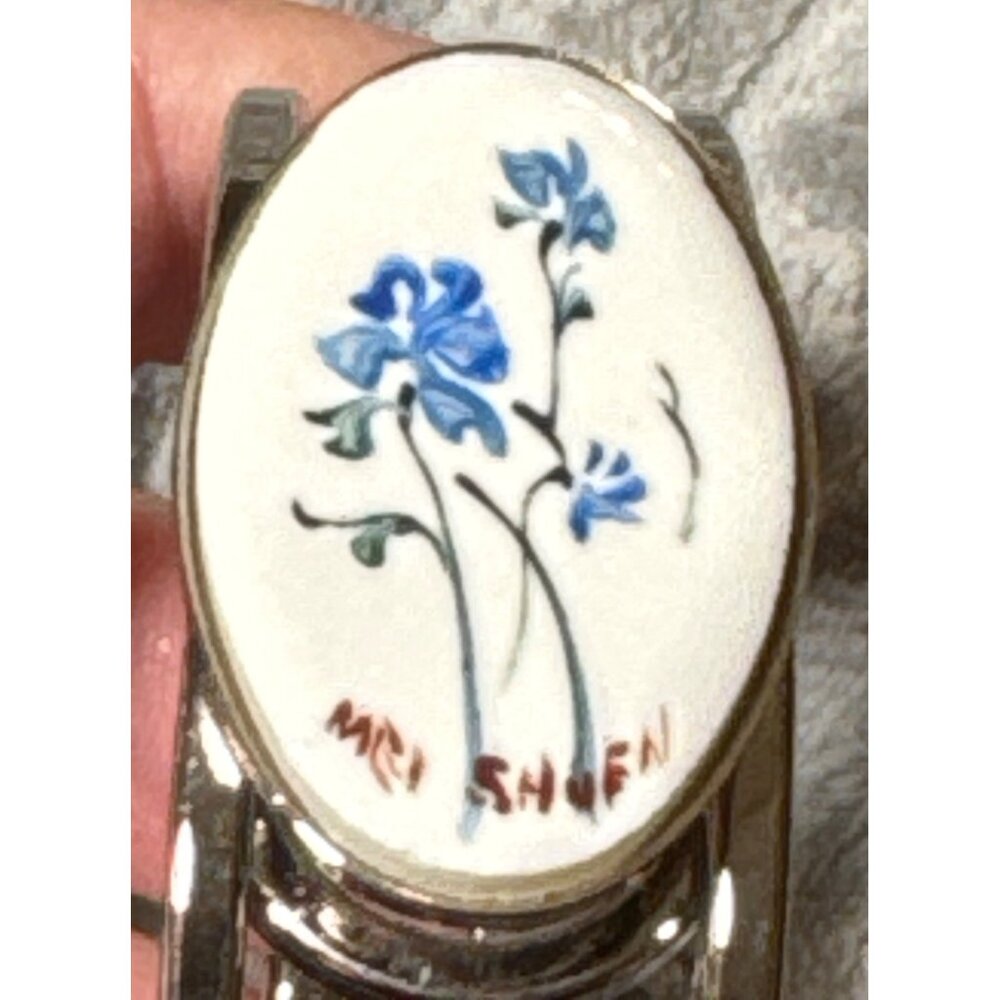Hand Painted Mei Shuen China Jewelry Spring Hinge Bracelet Gatlinburg Tennessee - Picture 2 of 7